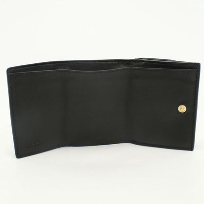 Fendi tri-fold wallet with coin purse ladies brand FENDI leather 8M0395 black wallet FEN8M0395041