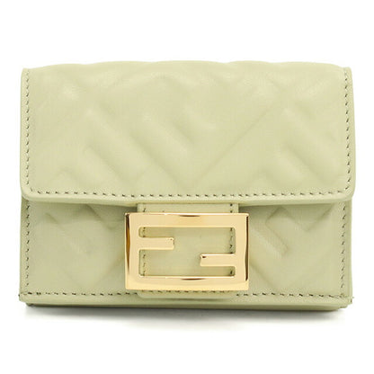 フェンディ 三折財布小銭入付き レディース ブランド FENDI レザー 8M0395 カーキ 財布 FEN8M0395081