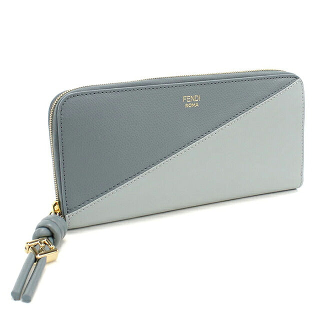 フェンディ 長財布ラウンドファスナー レディース ブランド FENDI 8M0517 ブルー FEN8M0517011