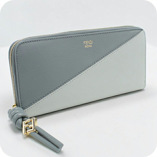 フェンディ 長財布ラウンドファスナー レディース ブランド FENDI 8M0517 ブルー FEN8M0517011