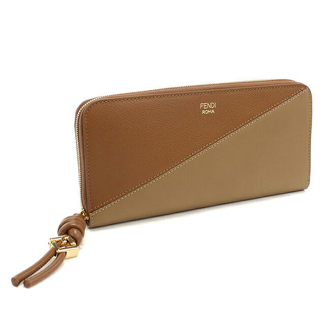 フェンディ 長財布ラウンドファスナー レディース ブランド FENDI 8M0517 ブラウン FEN8M0517021