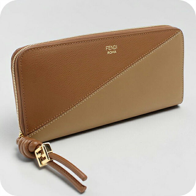 フェンディ 長財布ラウンドファスナー レディース ブランド FENDI 8M0517 ブラウン FEN8M0517021
