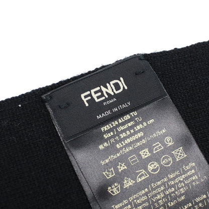 フェンディ マフラー メンズ ウール98% ナイロン2% イタリア FXS124 ブラック ベージュ系 小物 FENFXS124041