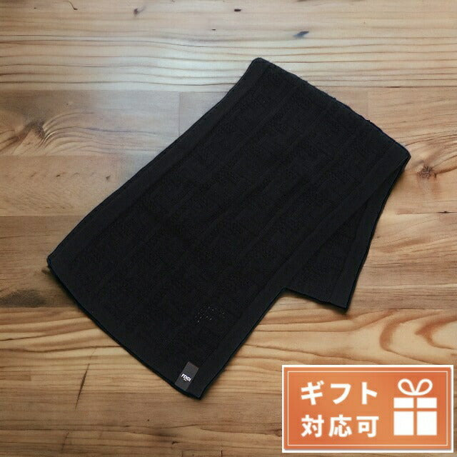 フェンディ マフラー メンズ ウール70% カシミア30% イタリア FXS701 ブラック 小物 FENFXS701011