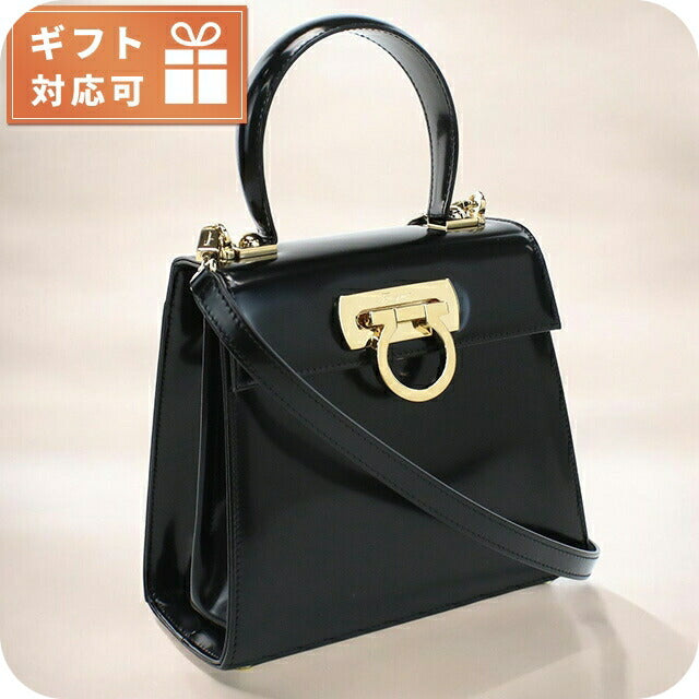 フェラガモ ハンドバッグ レディース ブランド FERRAGAMO イタリア 21-2193 ブラック バッグ FER21-2193011