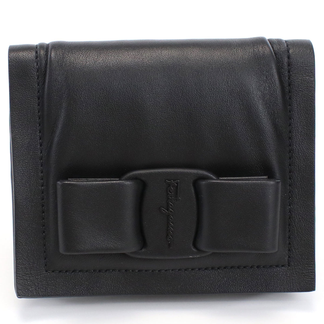 フェラガモ 二つ折り財布 レディース カーフ イタリア 22-0288 ブラック 財布 FER22-0288011