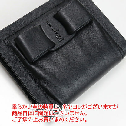 フェラガモ 二つ折り財布 レディース カーフ イタリア 22-0288 ブラック 財布 FER22-0288011