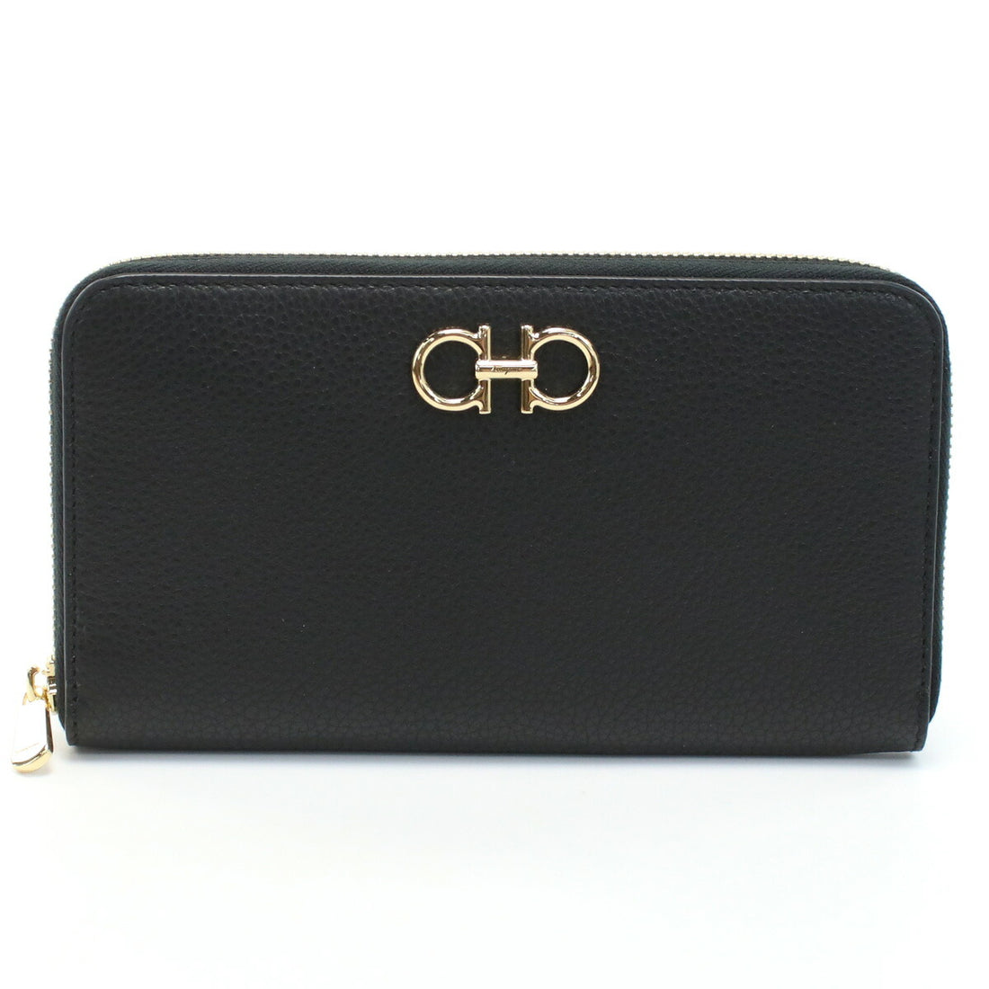 フェラガモ 長財布ラウンドファスナー レディース カーフ イタリア 22-0405 ブラック 財布 FER22-0405011