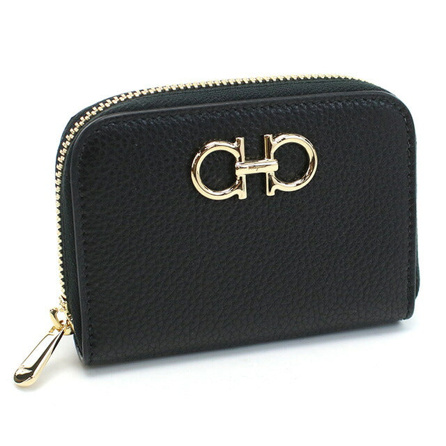 新品同様 ＊ フェラガモ レザー フラグメントケース 小銭 キーケース ブラック FERRAGAMO フェラガモ Salvatore Ferragamo コインケース 小銭