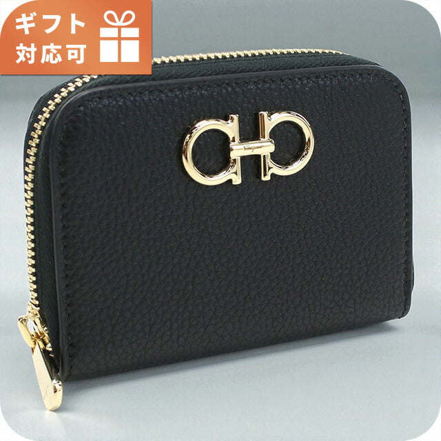 フェラガモ 小銭入れ レディース ブランド FERRAGAMO 22-0406 ブラック 財布 FER22-0406011