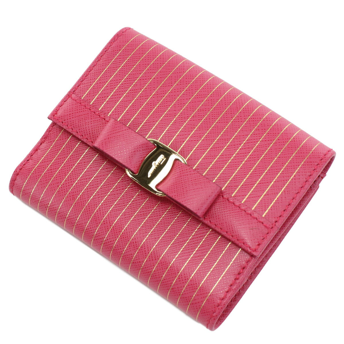 【美品❗️】フェラガモ　財布　FERRAGAMO コインケース　ピンク財布 FERRAGAMO フェラガモ 2つ折り財布 小銭入れ付き レディース