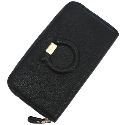 フェラガモ 長財布ラウンドファスナー レディース CALF カーフ イタリア 22-C843 ブラック 財布 FER22-C843021