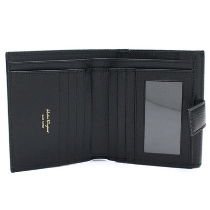 フェラガモ ガマ口財布 レディース ブランド FERRAGAMO 2211 GANCINO CLIP イタリア 22-C877 NERO ブラック 財布 FER22-C87701