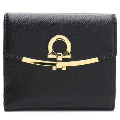 フェラガモ ガマ口財布 レディース ブランド FERRAGAMO 2211 GANCINO CLIP イタリア 22-C877 NERO ブラック 財布 FER22-C87701