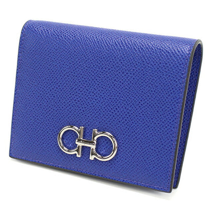 フェラガモ 二折財布小銭入付き レディース ブランド FERRAGAMO イタリア 22-D780 ブルー系 財布 FER22-D780061