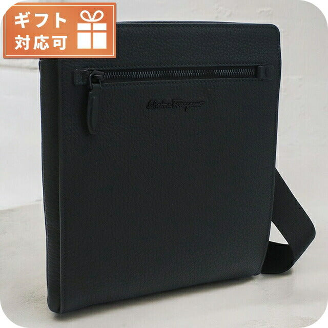 フェラガモ 斜め掛け ショルダーバッグ メンズ ブランド FERRAGAMO イタリア 24-0131 ブラック バッグ FER24-0131011