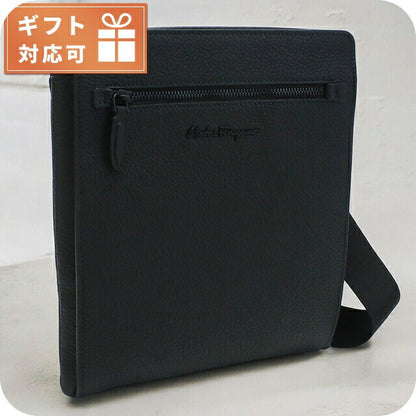 フェラガモ 斜め掛け ショルダーバッグ メンズ ブランド FERRAGAMO イタリア 24-0131 ブラック バッグ FER24-0131011