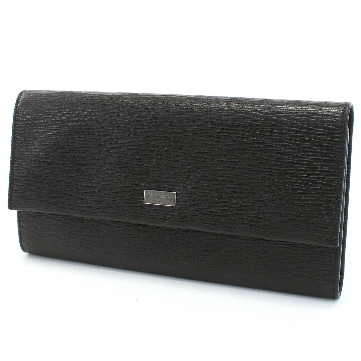 フェラガモ 長財布ニ折小銭入付き メンズ PEBBLE CALF カーフ イタリア 66-0155 ブラウン系 財布 FER66-0155021