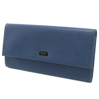 フェラガモ 長財布ニ折小銭入付き メンズ PEBBLE CALF カーフ イタリア 66-0155 ブルー系 財布 FER66-0155031
