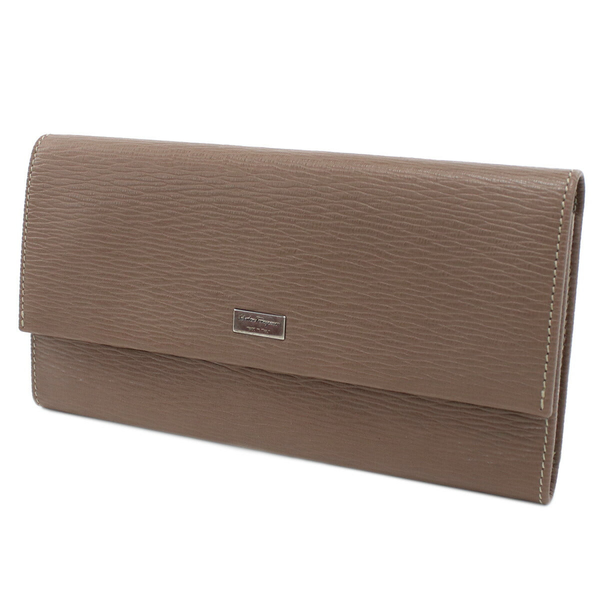 フェラガモ 長財布ニ折小銭入付き メンズ PEBBLE CALF カーフ イタリア 66-0155 ブラウン系 財布 FER66-0155041