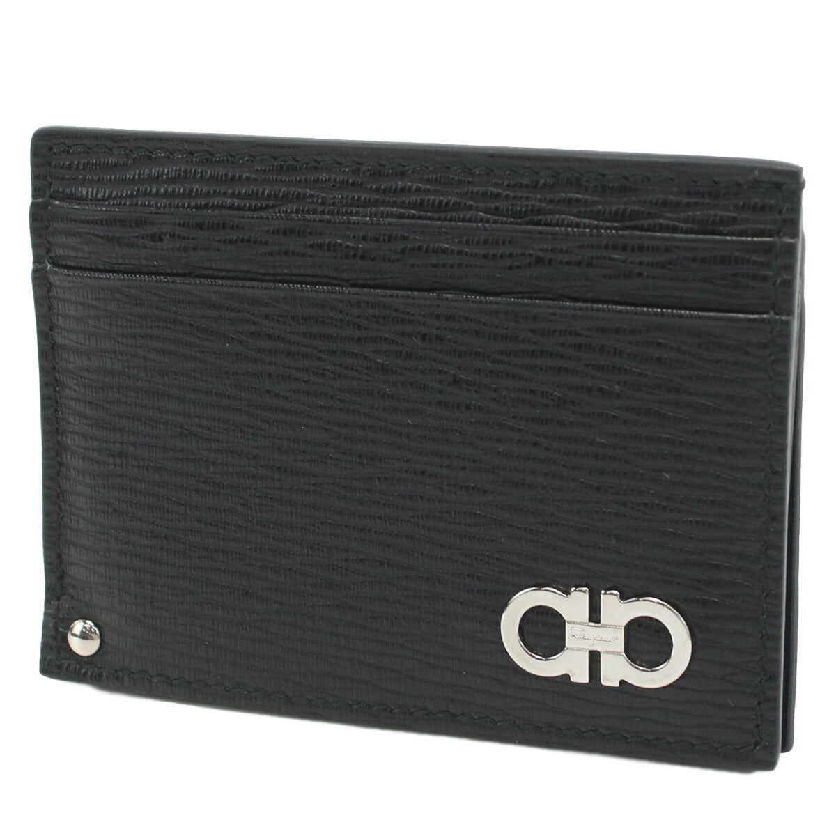 フェラガモ カードケース メンズ PEBBLE CALF カーフ イタリア 66-A061 ブラック 財布 FER66-A061011