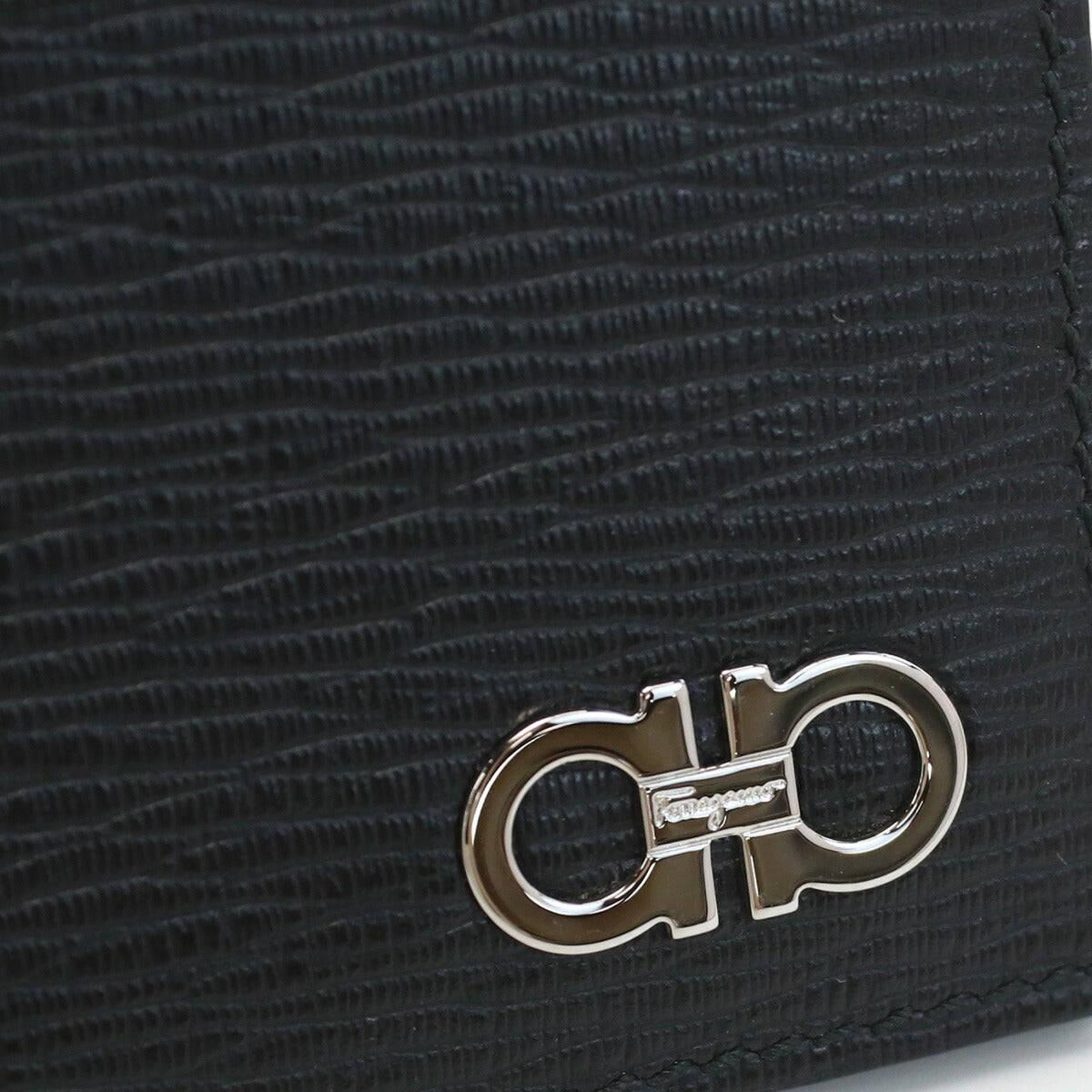 フェラガモ カードケース メンズ PEBBLE CALF カーフ イタリア 66-A061 ブラック 財布 FER66-A061011