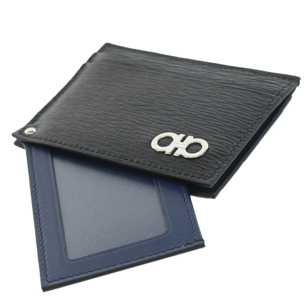 フェラガモ カードケース メンズ PEBBLE CALF カーフ イタリア 66-A061 ブラック 財布 FER66-A061011