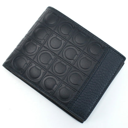 フェラガモ 二折財布 メンズ PEBBLE CALF カーフ イタリア 66-A144 ネイビー系 財布 FER66-A144021