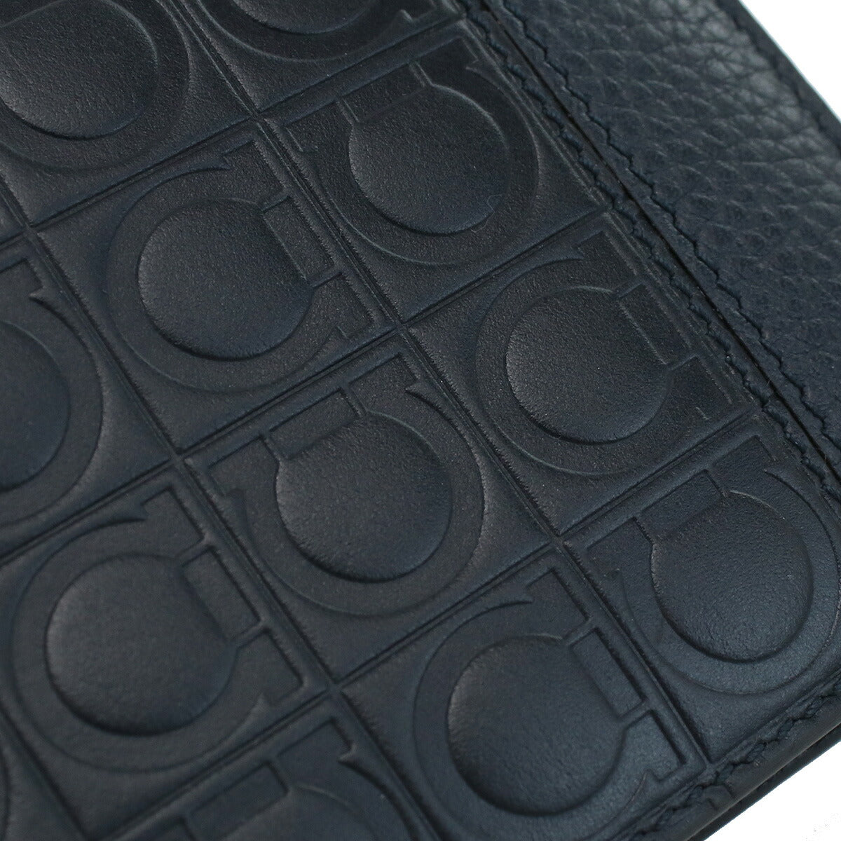 フェラガモ 二折財布 メンズ PEBBLE CALF カーフ イタリア 66-A144 ネイビー系 財布 FER66-A144021