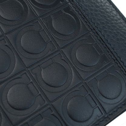 フェラガモ 二折財布 メンズ PEBBLE CALF カーフ イタリア 66-A144 ネイビー系 財布 FER66-A144021