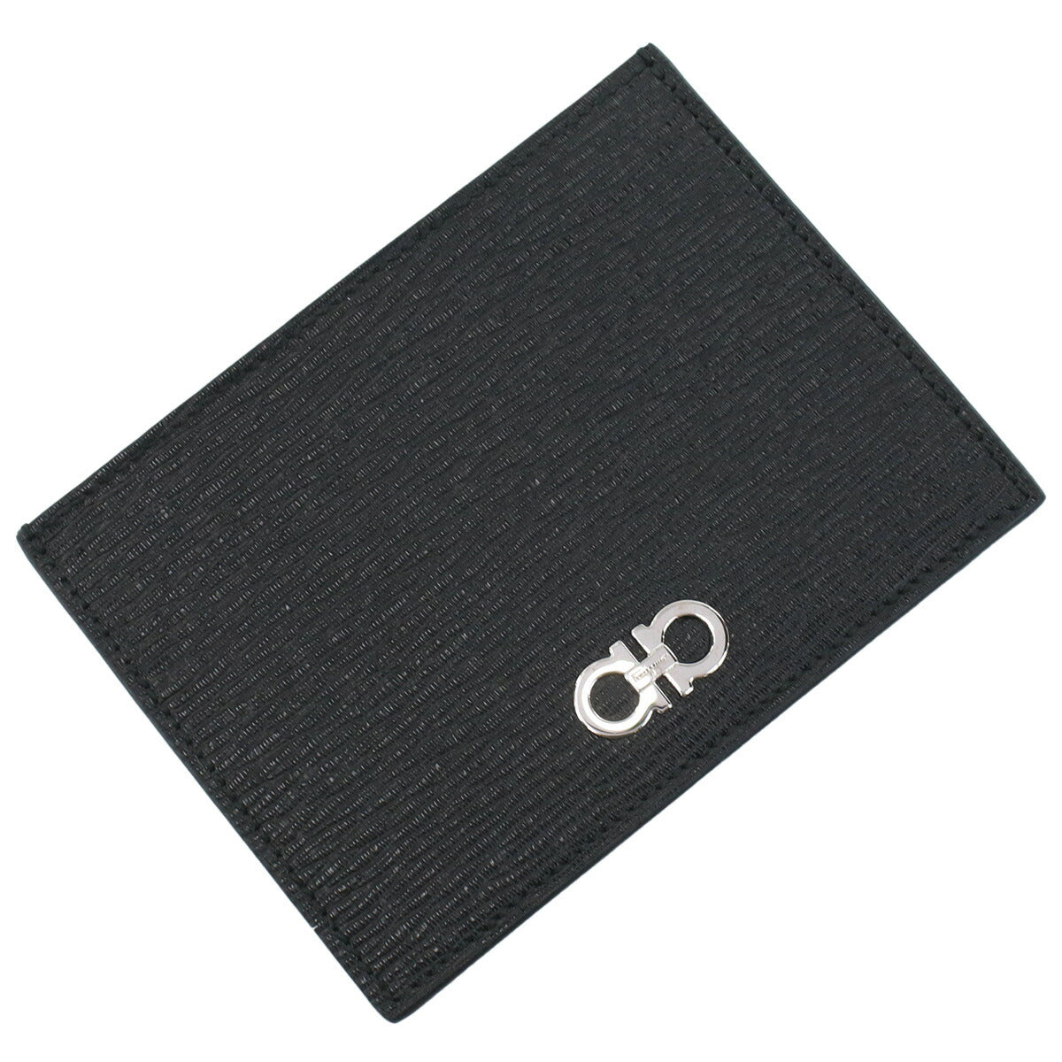 フェラガモ カードケース メンズ PEBBLE CALF カーフ イタリア 66-A391 ブラック ブルー系 財布 FER66-A391011