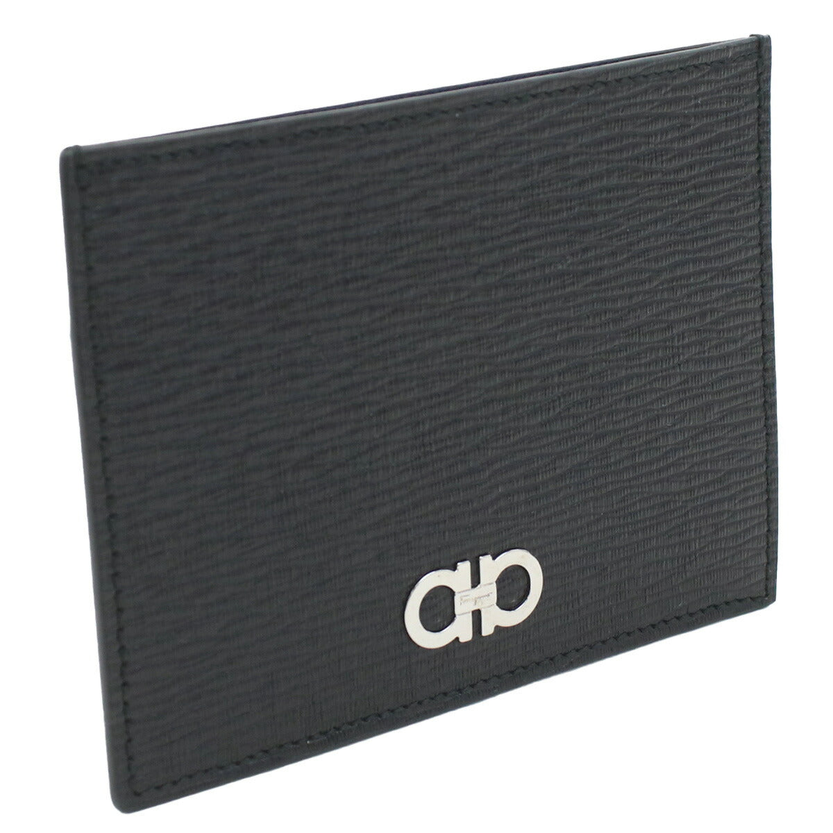 フェラガモ カードケース メンズ PEBBLE CALF カーフ イタリア 66-A391 ブラック ブルー系 財布 FER66-A391011