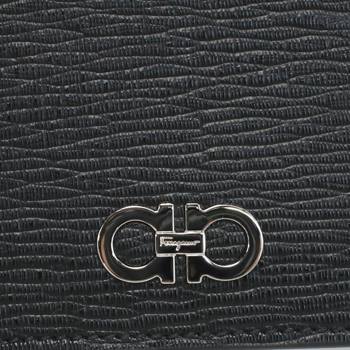 フェラガモ カードケース メンズ PEBBLE CALF カーフ イタリア 66-A391 ブラック ブルー系 財布 FER66-A391011