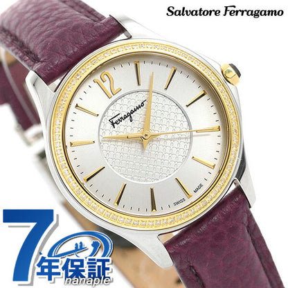 フェラガモ 時計 フェラガモ タイム 34mm レディース 腕時計 ブランド FFV030016 シルバー パープル 革ベルト FFV030016