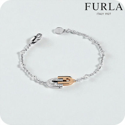 フルラ ブレスレット レディース ブランド FURLA アーチダブル ロゴ FJ0112BTU シルバー ピンクゴールド アクセサリー FJ0112BTU