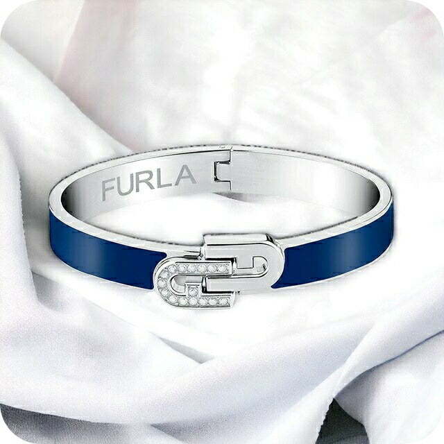 フルラ バングル レディース ブランド ARCH BANGLE Lサイズ ステンレススチール FJ0120BTL ブルー シルバー アクセサリー FJ0120BTL