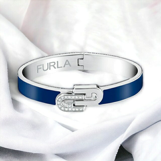 フルラ バングル レディース ブランド ARCH BANGLE Sサイズ ステンレススチール FJ0120BTS ブルー シルバー アクセサリー FJ0120BTS