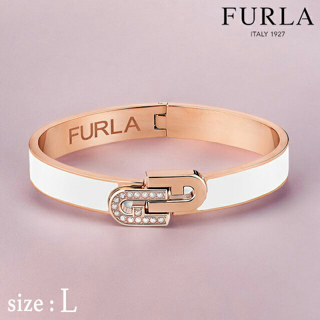 フルラ バングル レディース ブランド アーチ バングル ステンレススチール FJ0123BTL ピンクゴールド ホワイト アクセサリー FJ0123BTL
