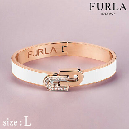 フルラ バングル レディース ブランド アーチ バングル ステンレススチール FJ0123BTL ピンクゴールド ホワイト アクセサリー FJ0123BTL