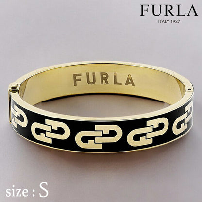フルラ バングル レディース ブランド アーチ バングル ステンレススチール FJ0124BTS ブラック イエローゴールド アクセサリー FJ0124BTS