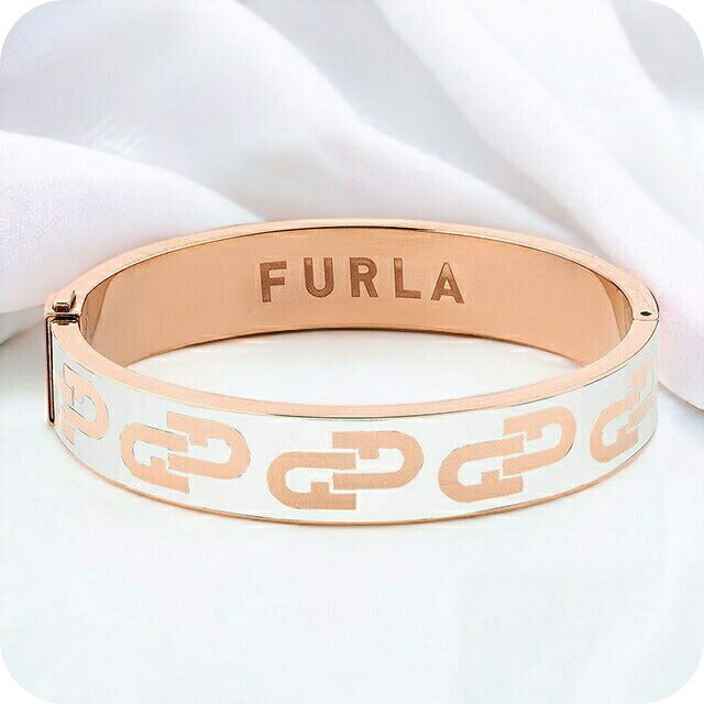 フルラ バングル レディース ブランド ARCH BANGLE Lサイズ ステンレススチール FJ0125BTL ホワイト ピンクゴールド アクセサリー FJ0125BTL