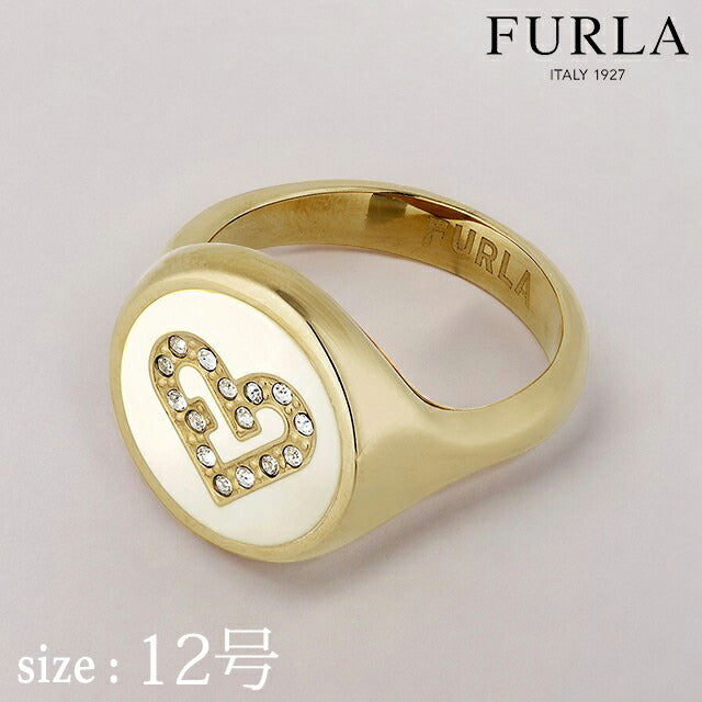 フルラ リング レディース ブランド ハート リング ステンレススチール FJ0201RT2 ホワイト イエローゴールド アクセサリー FJ0201RT2