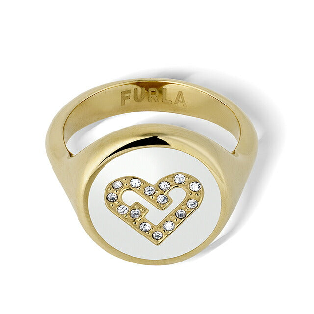 フルラ リング レディース ブランド ハート リング ステンレススチール FJ0201RT2 ホワイト イエローゴールド アクセサリー FJ0201RT2