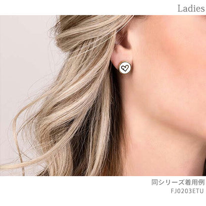 フルラ ピアス レディース ブランド ハート イヤリング スタッド 両耳用 FJ0203ETU ホワイト イエローゴールド アクセサリー FJ0203ETU