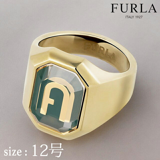 フルラ リング レディース ブランド オクタゴナル リング ステンレススチール FJ0302RT2 ゴールド グリーン アクセサリー FJ0302RT2