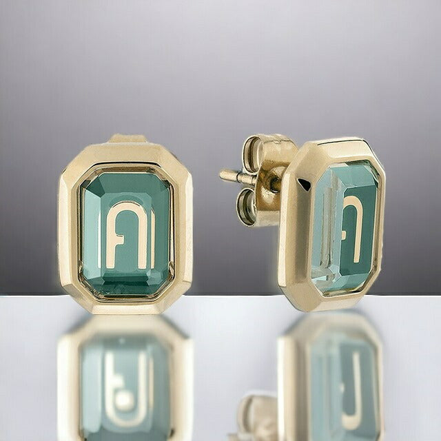 フルラ ピアス レディース ブランド OCTAGONAL EARRINGS ステンレススチール スタッド 両耳用 FJ0305ETU ゴールド グリーン アクセサリー FJ0305ETU