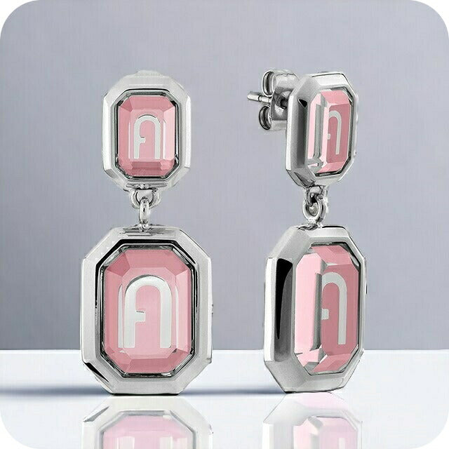 フルラ ピアス レディース ブランド OCTAGONAL EARRINGS ステンレススチール スタッド 両耳用 FJ0307ETU シルバー ピンク アクセサリー FJ0307ETU