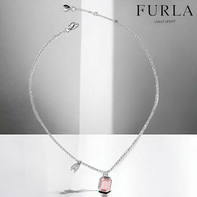 フルラ ネックレス レディース ブランド OCTAGONAL NECKLACE ステンレススチール FJ0319NTU シルバー ピンク アクセサリー FJ0319NTU