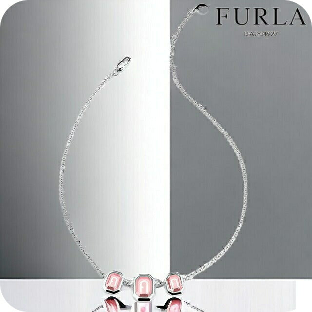 フルラ ネックレス レディース ブランド OCTAGONAL NECKLACE ステンレススチール FJ0322NTU シルバー ピンク アクセサリー FJ0322NTU