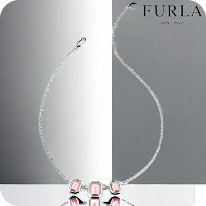 フルラ ネックレス レディース ブランド OCTAGONAL NECKLACE ステンレススチール FJ0322NTU シルバー ピンク アクセサリー FJ0322NTU